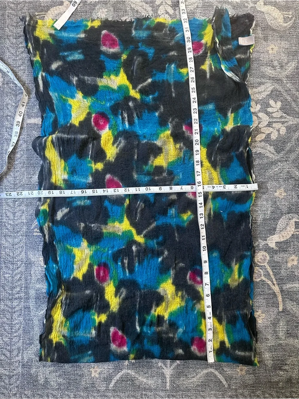 J.Jill Multicolor Wool Silk Abstract Floral Scarf OS
